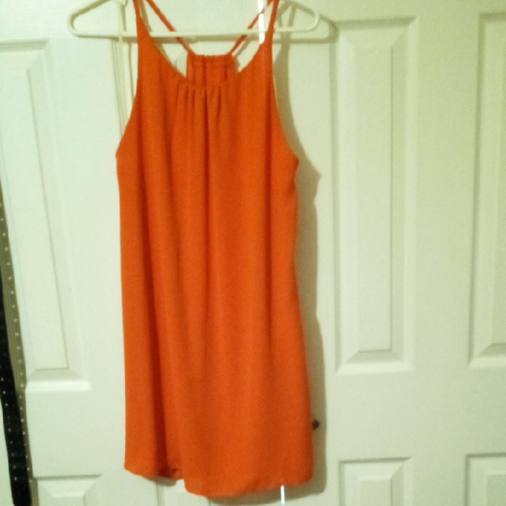 Pixi Orange Backless Sleeveless Tank Top